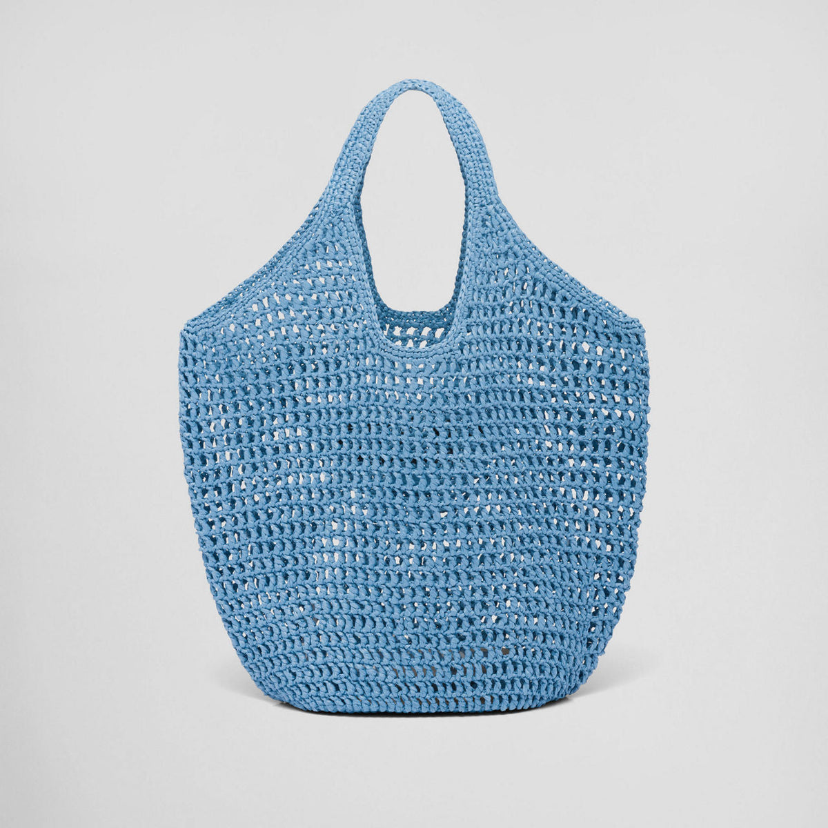 PR Raffia Tote Bag-Blue