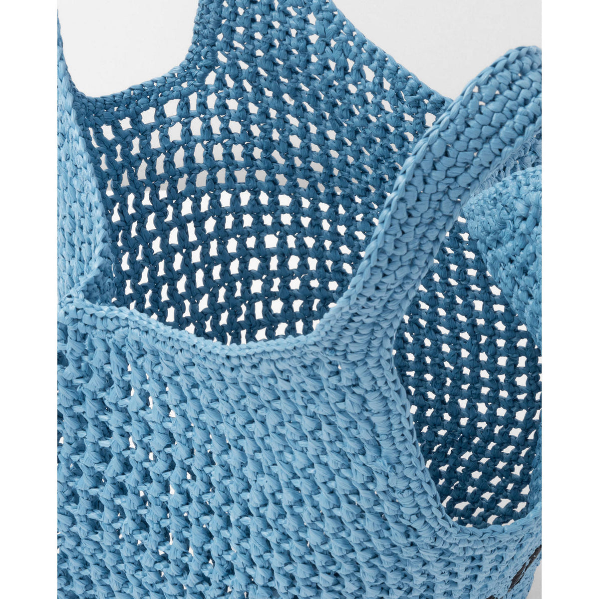PR Raffia Tote Bag-Blue