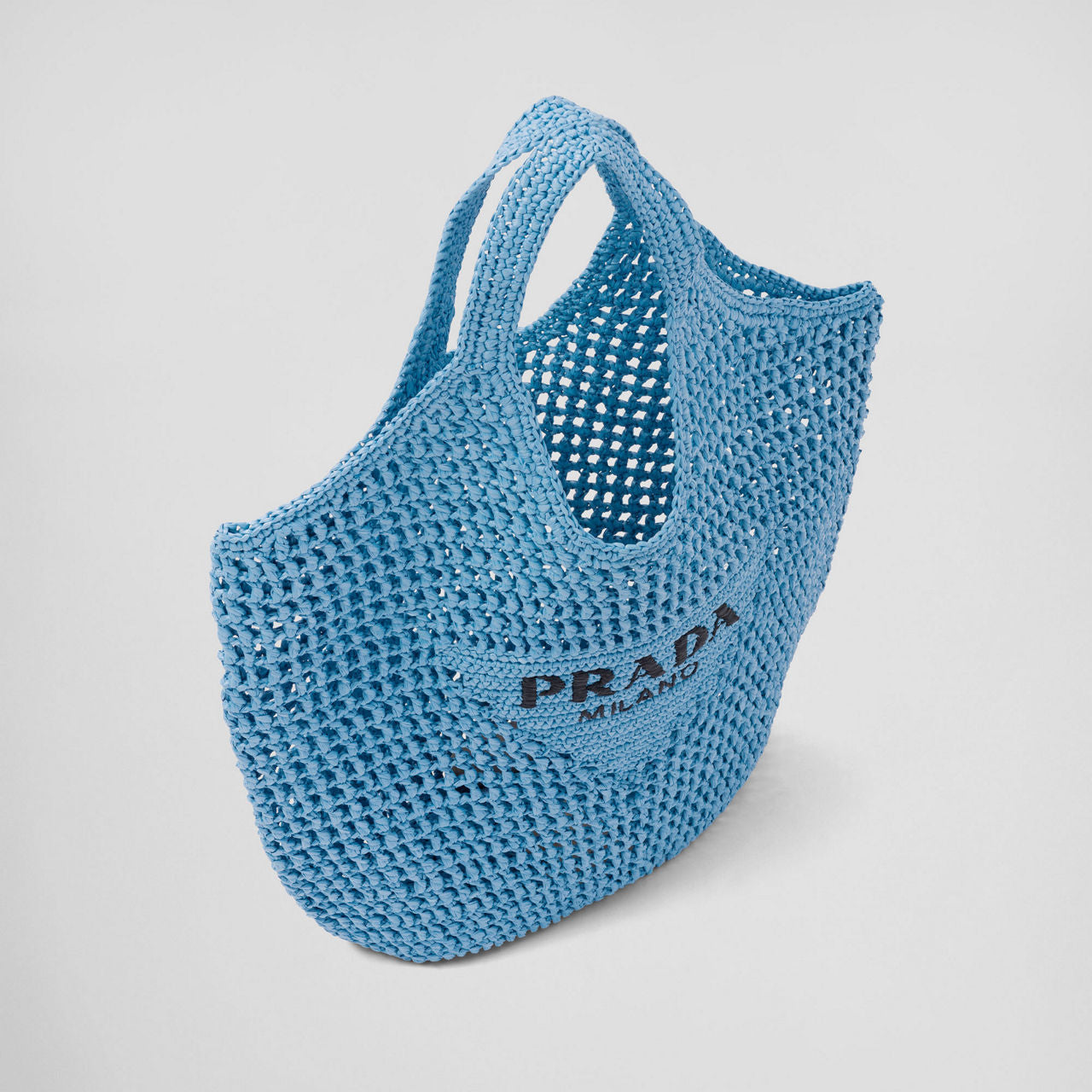 PR Raffia Tote Bag-Blue