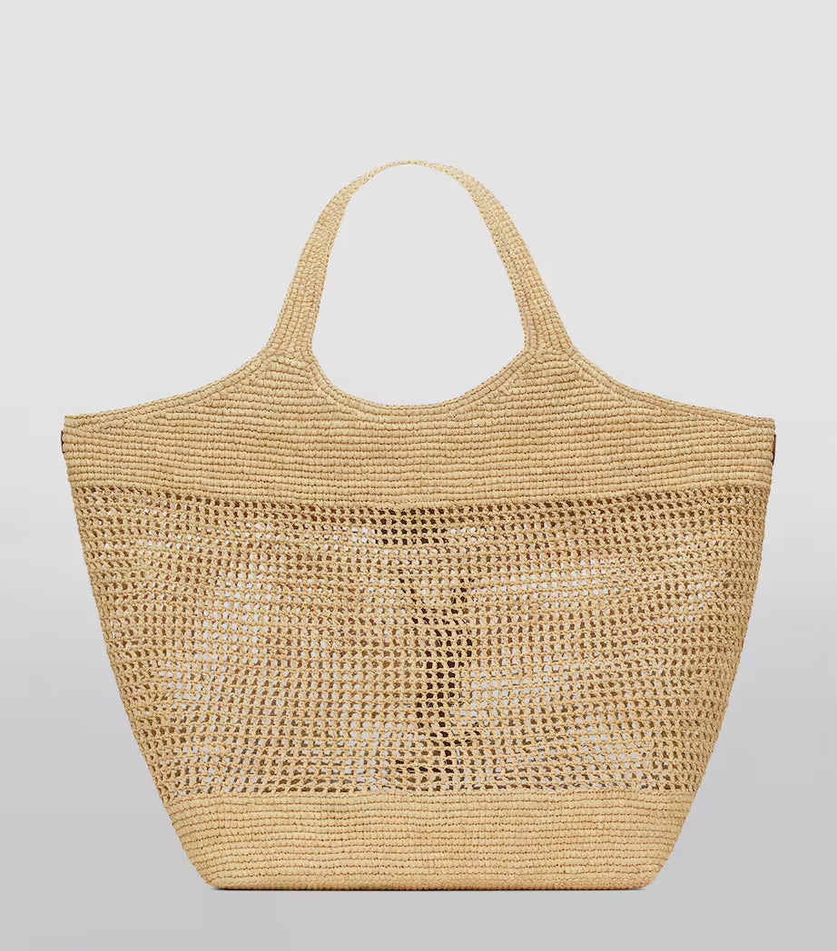 YSL Raffia Icare Tote Bag