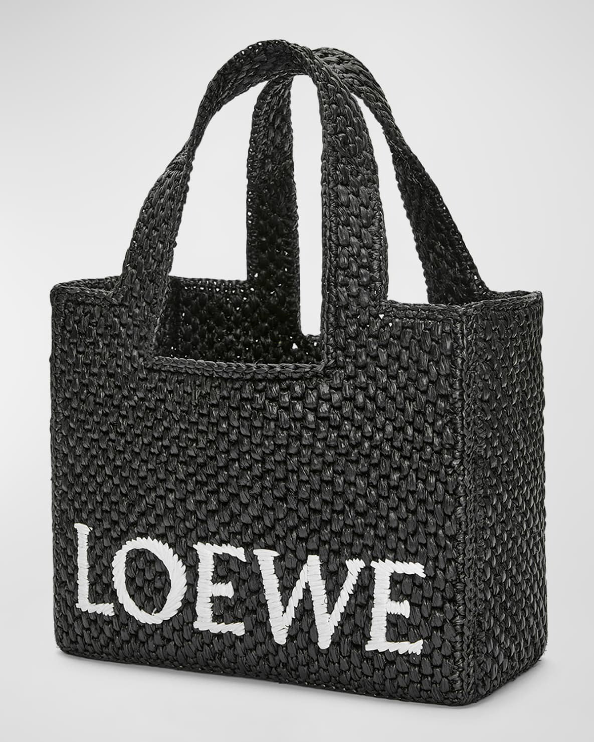 LW Small Font Tote in Raffia