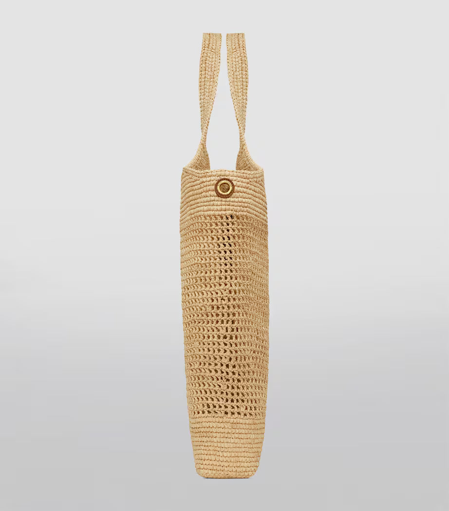 YSL Raffia Icare Tote Bag