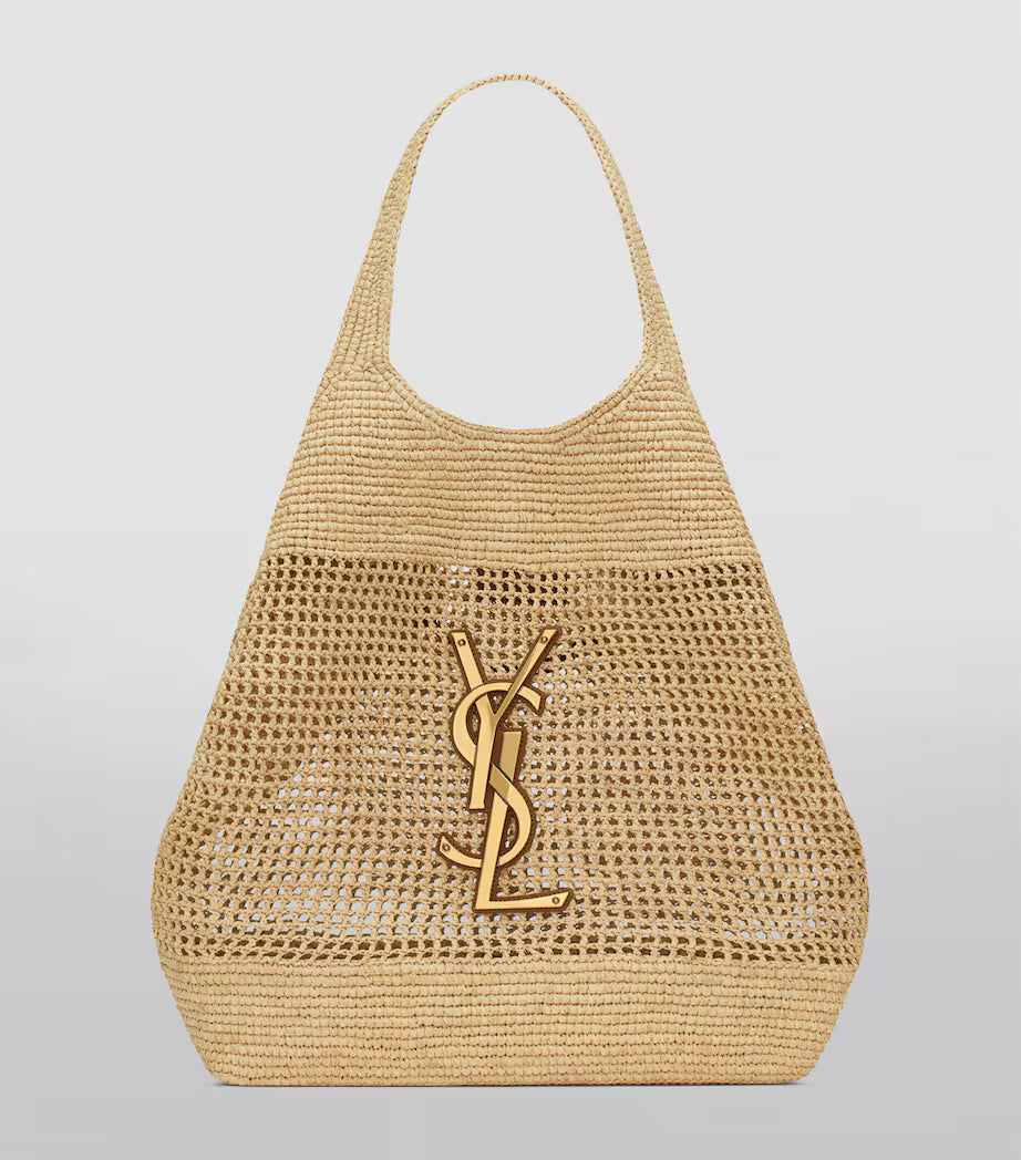 YSL Raffia Icare Tote Bag