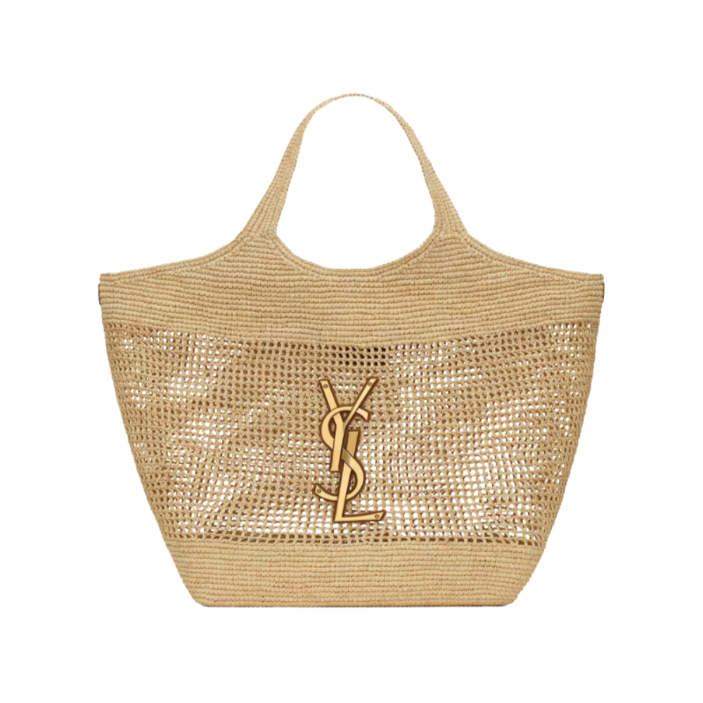 YSL Raffia Icare Tote Bag