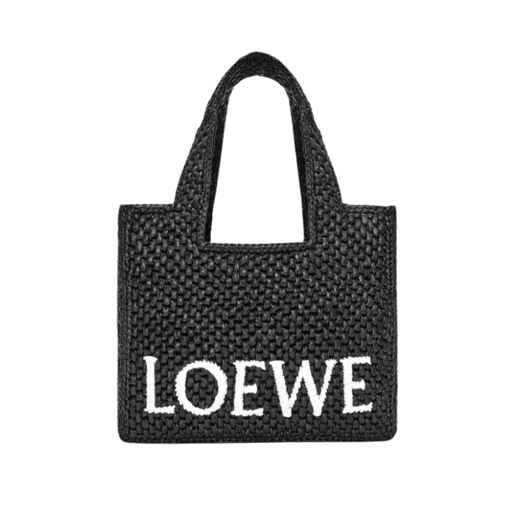 LW Small Font Tote in Raffia