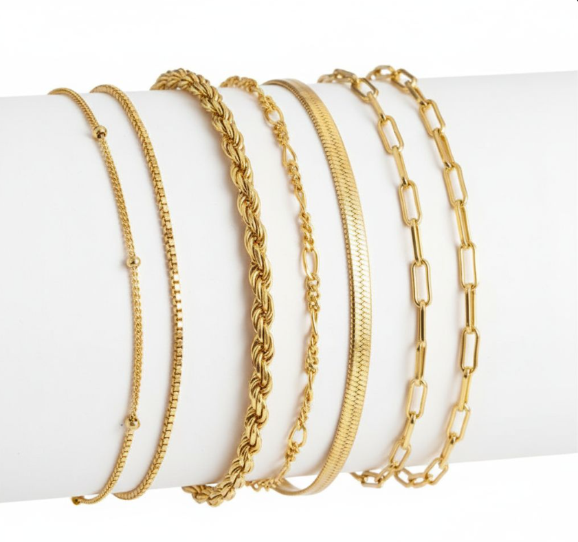 IV Bracelet Set | Gold